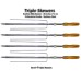 Triple - Set of 4 Brazilian Skewers - Professional Grade Triple - Set of 4 Brazilian Skewers - Professional Grade