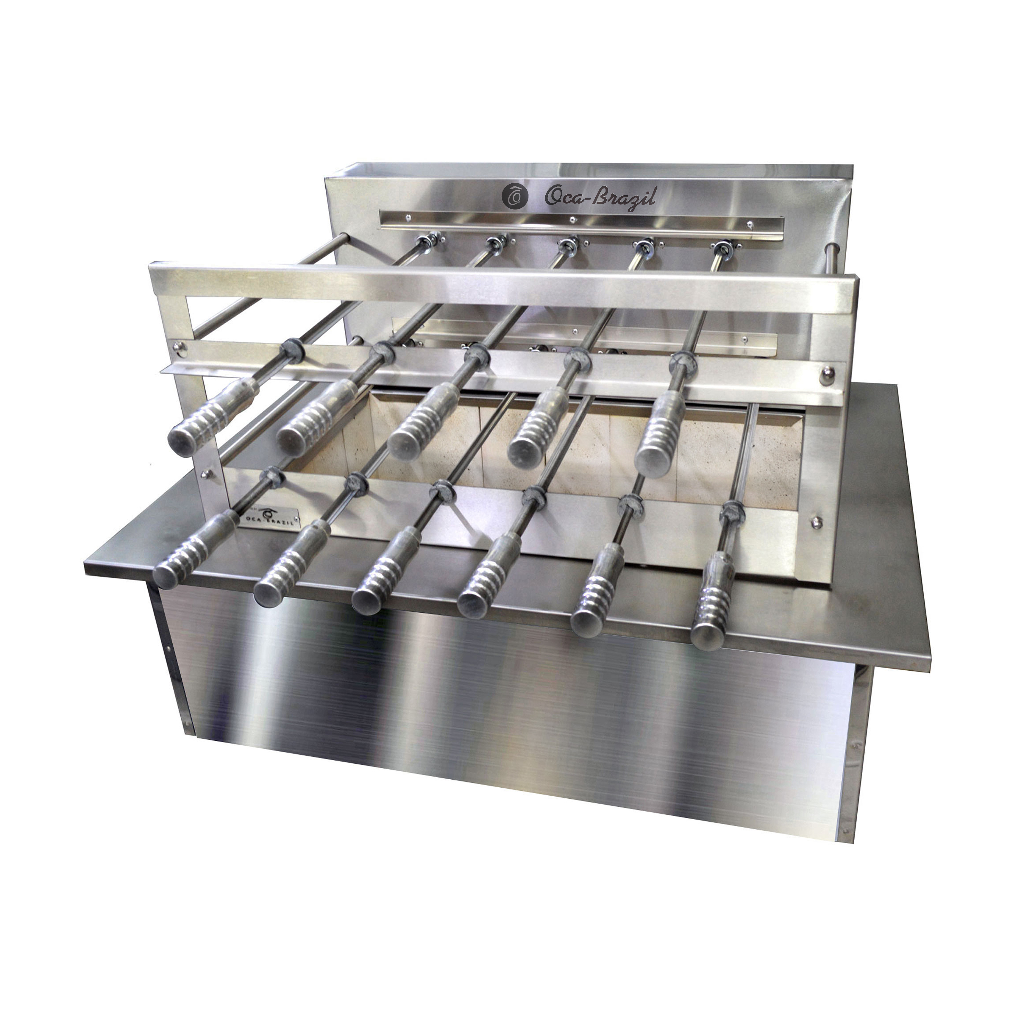 Brazilian Charcoal Grill with Firebox - 11 Skewers 